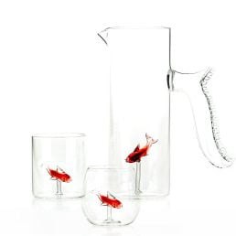 Set of 4 little fish Glasses, rounded shape C91
