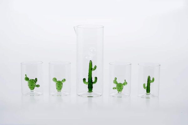 Cactus Set of 4 Green Glasses C69 G