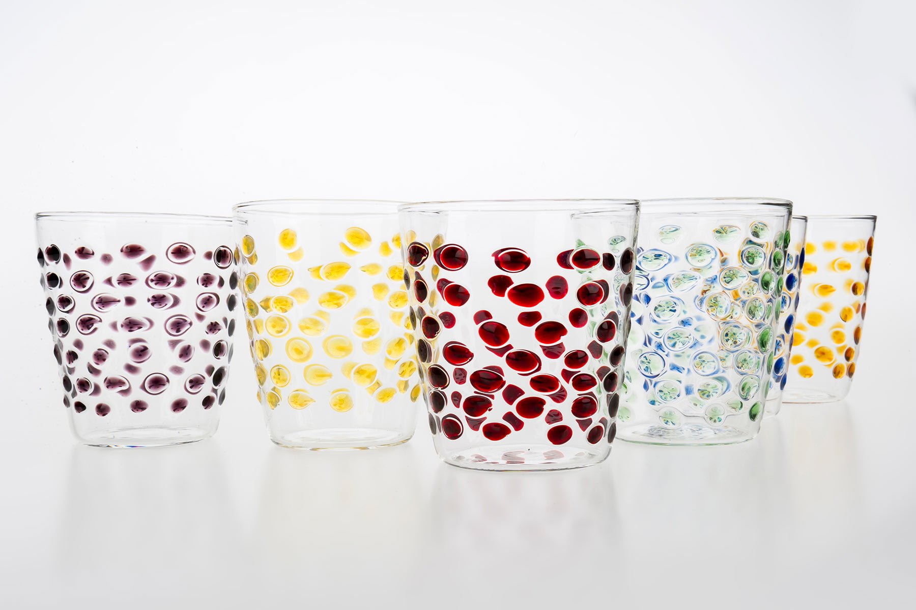 Set of 6 Colored bubbles Glasses C94 | Casarialto