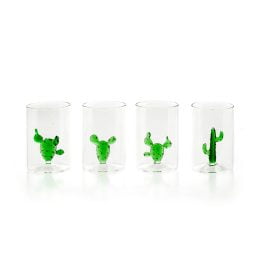 Cactus Set of 4 Green Glasses C69 G