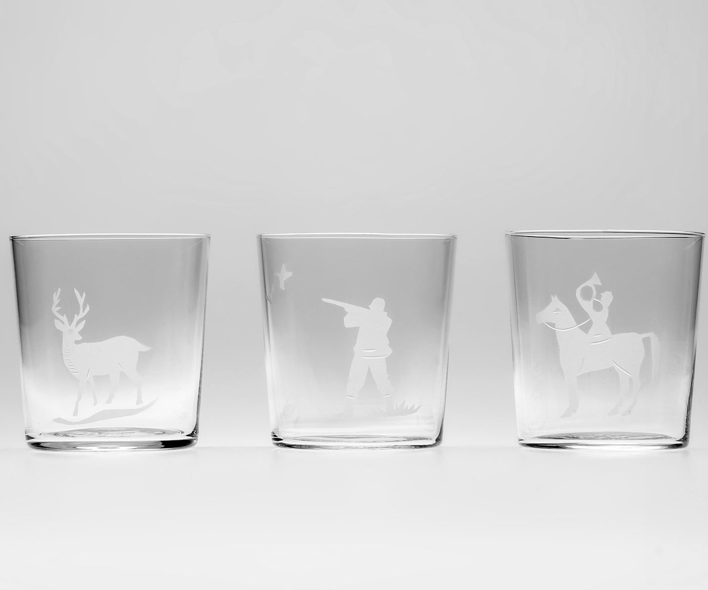 Set of 6 Engraved Hunt glasses CEgH