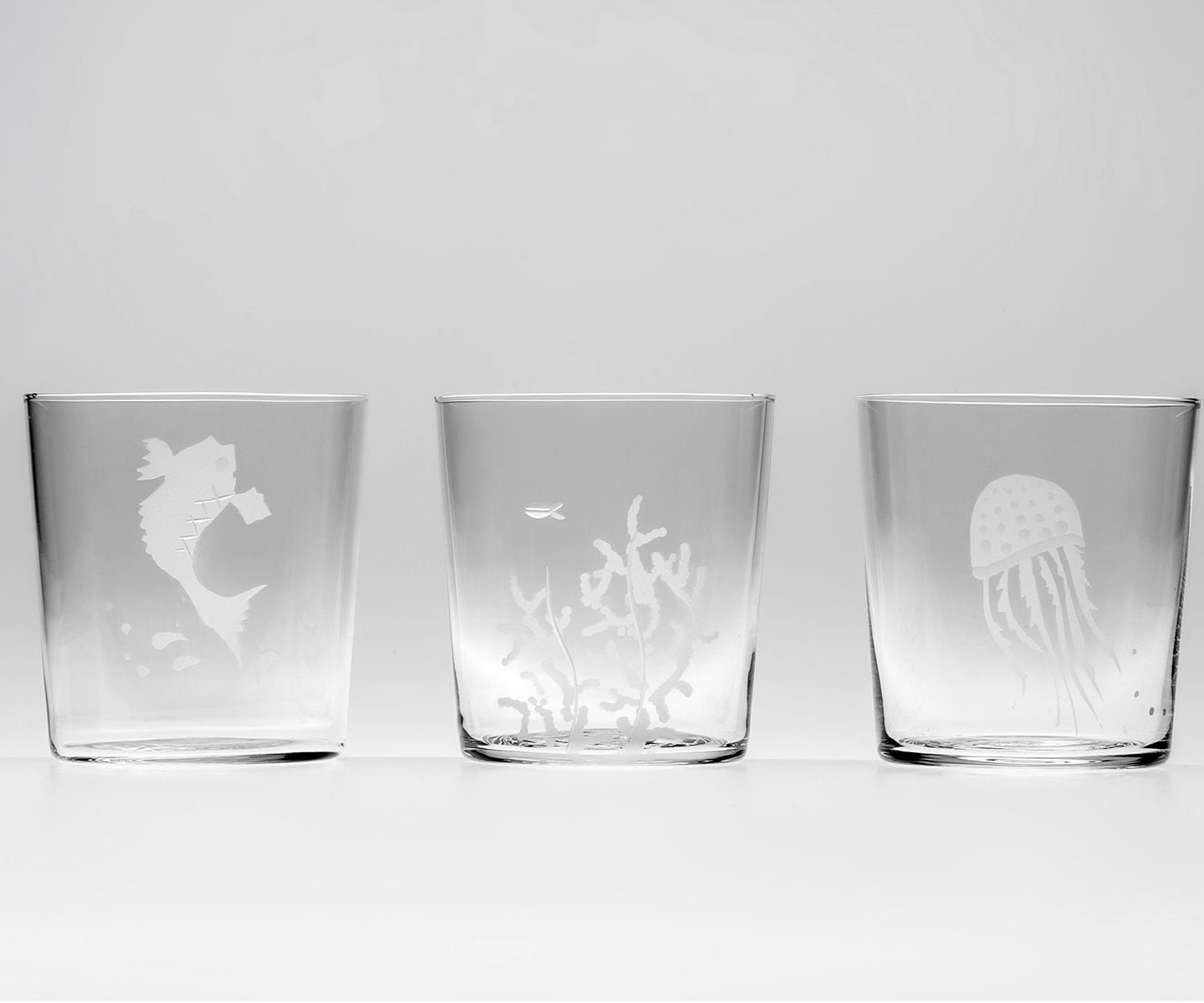Set of 6 Engraved Sea glasses CEgS