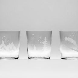 Set of 6 Engraved Snow glasses CEgSN