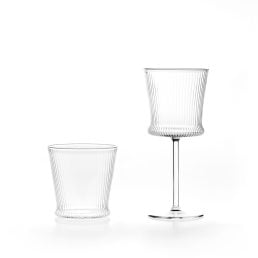 Set of 6 striped Wine Glasses C124