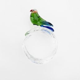 tropical birds napking rings green small