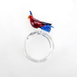 tropical birds napking rings red small