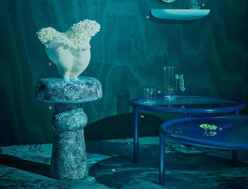 Caraffa e bicchieri pesciolino in Elle Decoration France, Novembre