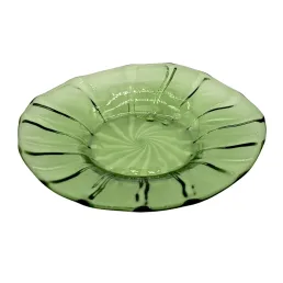 green handcrafted set of 2 saucers c183