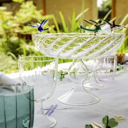 ali in volo glass fruit platter with dragonflies c209