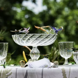 ali in volo glass fruit platter with dragonflies c209