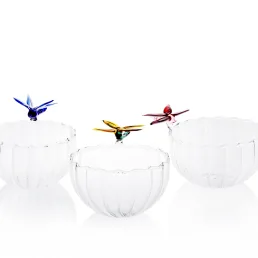 ali in volo glass bowl with colored dragonfly c207