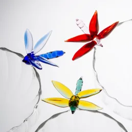 ali in volo glass bowl with colored dragonfly c207