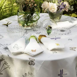 promenade botanica printed and embroidered tablecloths h7