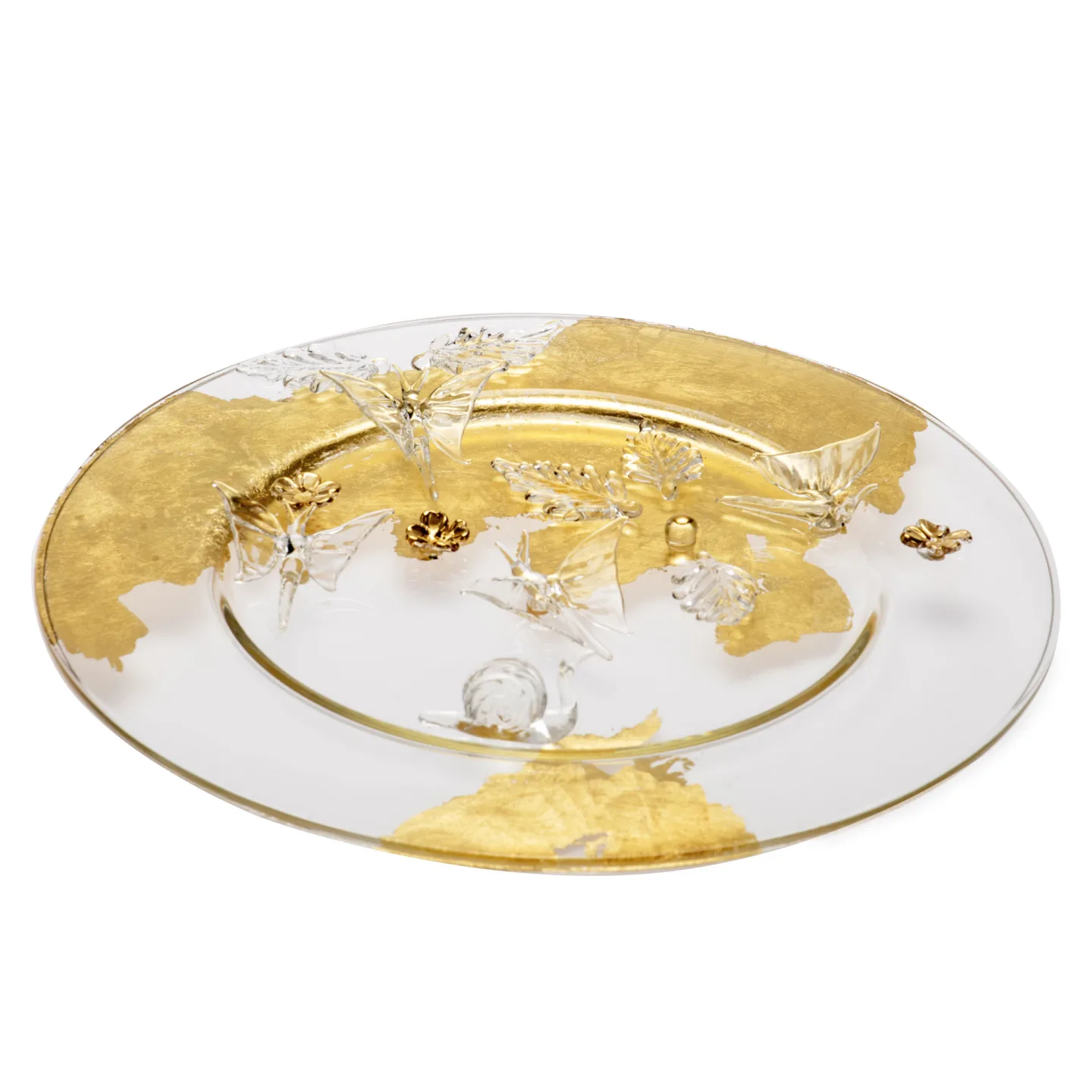 aurora gold handcrafted glass decorative plate c212