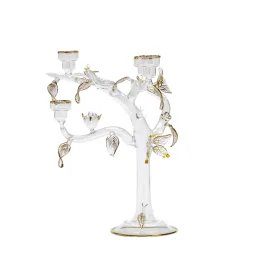 handcrafted in italy glass eden gold candelholder c213