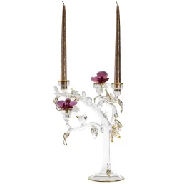 handcrafted in italy glass eden gold candelholder c213