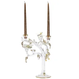 handcrafted in italy glass eden gold candelholder c213